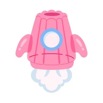 Flat Vector Illustration of Cute Rocket Jelly Dessert Character Illustration
