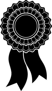 Flat Vector Illustration of a Decorative Prize Ribbon Award for Achievement Stock Illustration