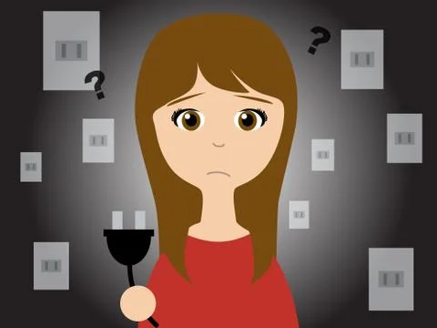 This flat vector illustration depicts that people in trouble with which elect Stock Illustration