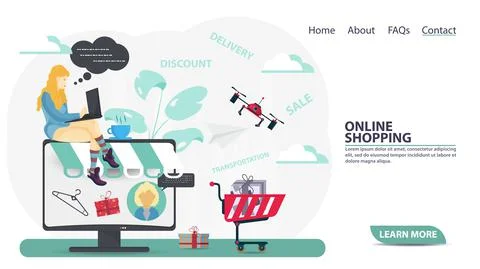 Flat vector illustration for the design of web pages and mobile applications Stock Illustration