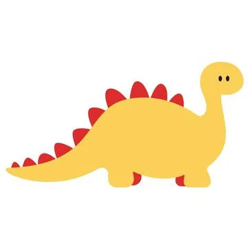 Flat vector illustration of a dinosaur with a long neck. Stegosaurus Illustration