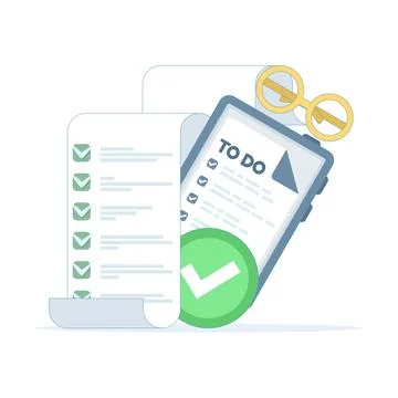 Flat vector illustration of to-do list and planning concept Stock Illustration