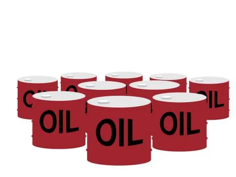 Flat vector illustration of the drum cans of oil Stock Illustration