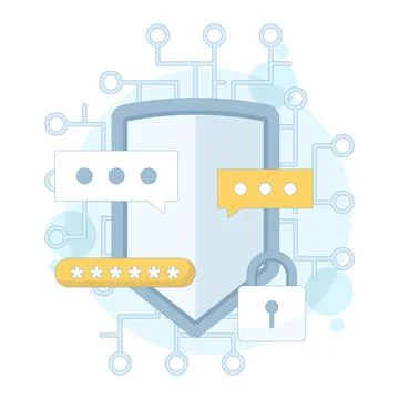 Flat vector illustration of encryption technology concept 스톡 일러스트