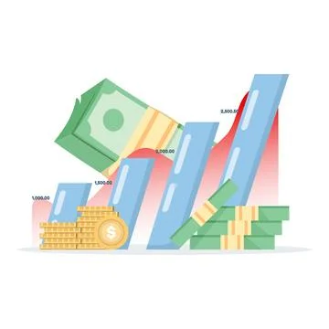 Flat vector illustration of financial data and investment concept Stock Illustration
