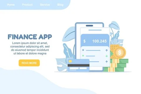 Flat vector illustration of fintech and mobile finance apps Stock Illustration