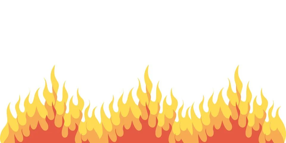 A flat vector illustration of a flame, isolated on a white background. 库存插图