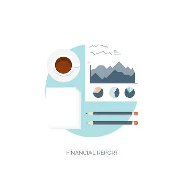 Flat vector illustration. Flat background. Finance, market news. Computer online Stock Illustration