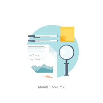 Flat vector illustration. Flat background. Finance, market news. Computer online Stock Illustration