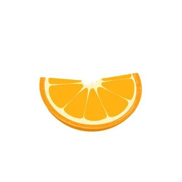 Flat Vector Illustration of a Fresh Orange Slice Stock Illustration
