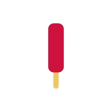 Flat vector illustration of fruit pink popsicle ice cream bar or frozen juice Stock Illustration