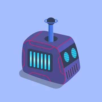 Flat Vector Illustration of Futuristic Robot Device or Smart Machine 스톡 일러스트