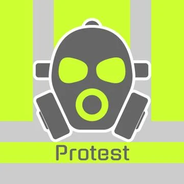 Flat vector illustration of a gas mask. For protest Illustrazione stock