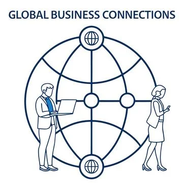 Flat Vector Illustration Of Global Business Connec (1) Stock Illustration