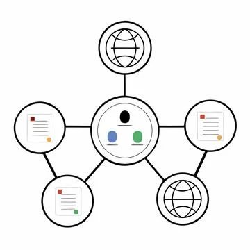 Flat vector illustration of global communication n Stock Illustration
