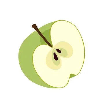 Flat Vector Illustration of a Green Apple Slice Illustrazione stock