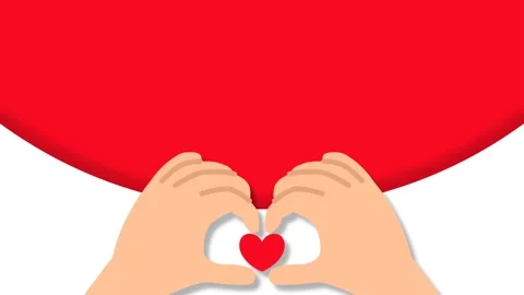 Flat vector illustration of hands forming a heart shape for National Child .. Stock Footage 344365274