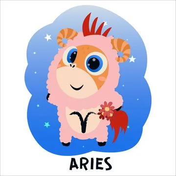Flat vector illustration of a horse dressed as a zodiac sign. Pony, Aries, Leo,  Illustrazione stock