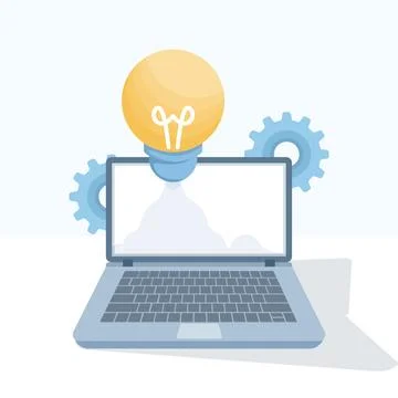 Flat vector illustration of an idea launch concept Stock Illustration