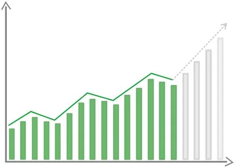 Flat vector illustration info chart for financial success and trends Stock Illustration