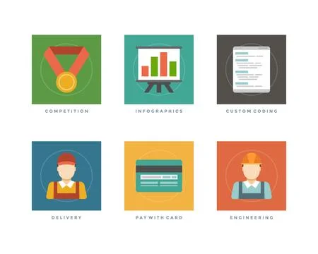 Flat vector illustration infographic design elements Stock Illustration