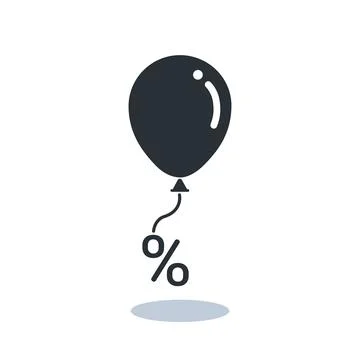 Flat vector illustration isolated on white background, rising percentage, bal Stock Illustration