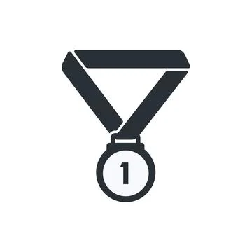 Flat vector illustration isolated on white background, medal icon, medal silh イラスト素材