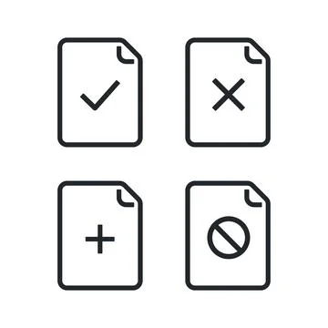 Flat vector illustration isolated on white background, document line icon wit Illustrazione stock