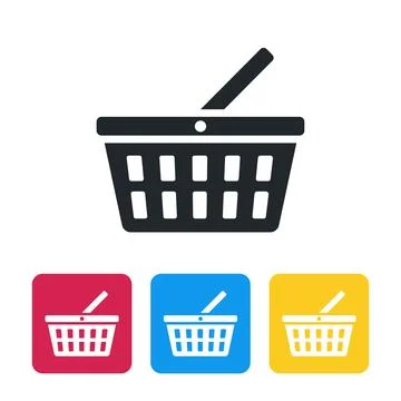 Flat vector illustration isolated on white background, shopping basket icon i イラスト素材