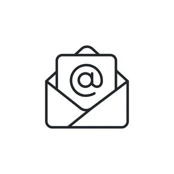 Flat vector illustration isolated on white background, open envelope icon wit Stock Illustration