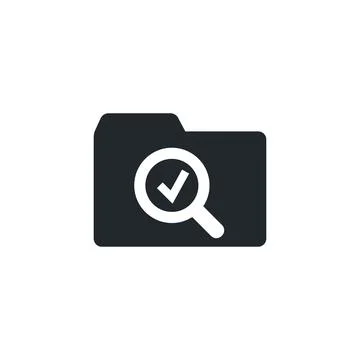Flat vector illustration isolated on white background, folder icon with magni 스톡 일러스트