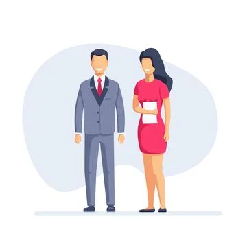 Flat vector illustration isolated on white background, man in business suit a Stock Illustration