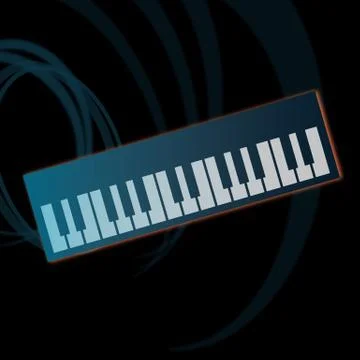 Flat vector illustration of keyboard piano. Stock Illustration
