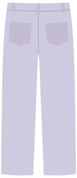 Flat Vector Illustration of Lavender Pastel Straight Leg Trousers Stock Illustration