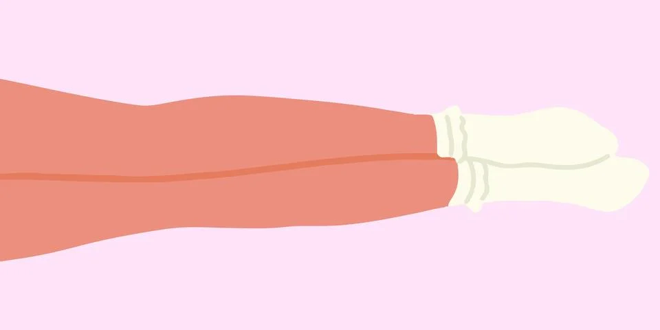 Flat vector illustration of legs lying on the floor near each other. The whit Stock Illustration