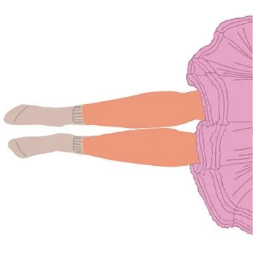 Flat vector illustration of legs lying on the floor. The grey socks are on th Stock Illustration