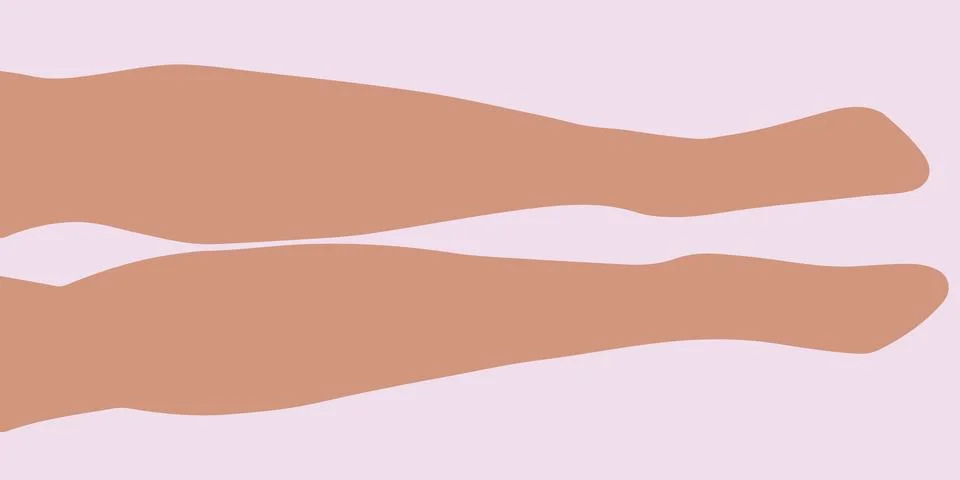 Flat vector illustration of legs lying on the floor in parallel. Stock Illustration