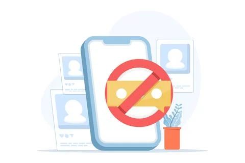Flat vector illustration of managing online comments Stock Illustration