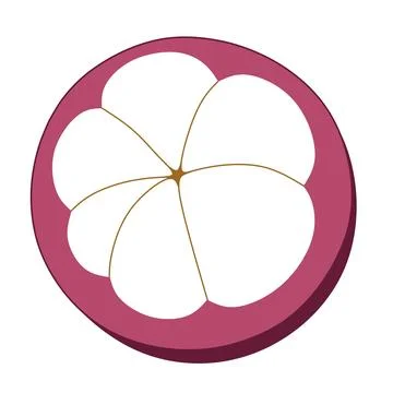 Flat Vector Illustration of a Mangosteen Fruit Stock Illustration