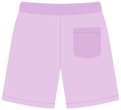 Flat Vector Illustration of Men's Purple Athletic Sweat Shorts Stock Illustration