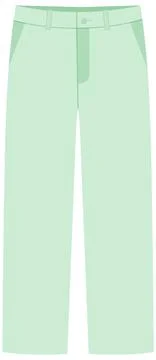 Flat Vector Illustration of Mint Green Pastel Trousers 스톡 일러스트