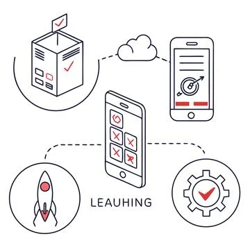 Flat Vector Illustration Of Mobile App Development (1)(1) Stock Illustration