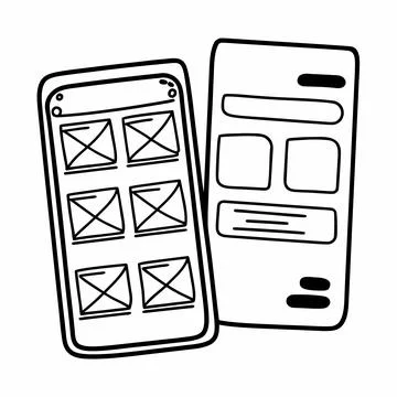 Flat Vector Illustration Of Mobile App User Experi (2) Stock Illustration