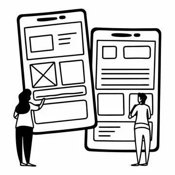 Flat Vector Illustration Of Mobile App User Experi Stock Illustration