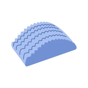 Flat vector illustration of a modern blue orthopedic support cushion. Postu.. Stock Illustration