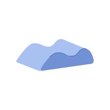 Flat vector illustration of a modern blue orthopedic pillow designed for neck Stock Illustration