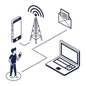Flat Vector Illustration Of Modern Communication T (1) Stock Illustration