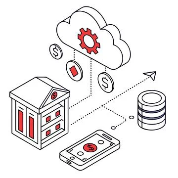 Flat Vector Illustration Of Modern Finance Technol (1) Stock Illustration