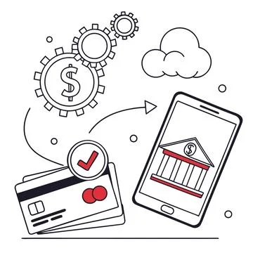 Flat Vector Illustration Of Modern Finance Technol (2) Stock Illustration