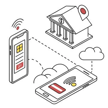 Flat Vector Illustration Of Modern Finance Technol Stock Illustration